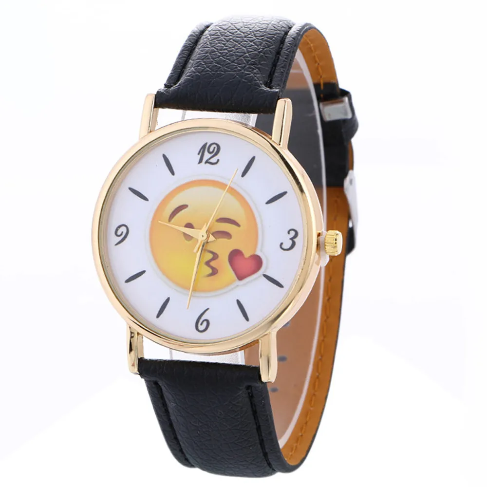 

Cute Emoji Watch Women Men Ladies Watches New Hot Fashion Leather Band Casual Quartz Wristwatches Relogio Feminino DropShip #A