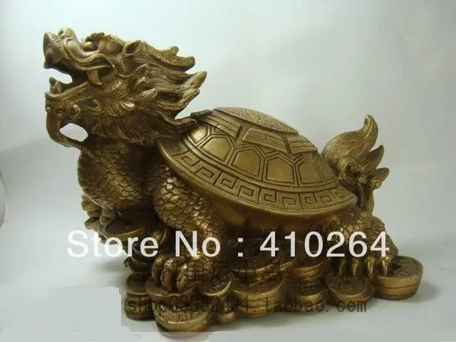 

lucky Chinese handwork Bronze Fengshui Dragon Turtle Statue discount 30%