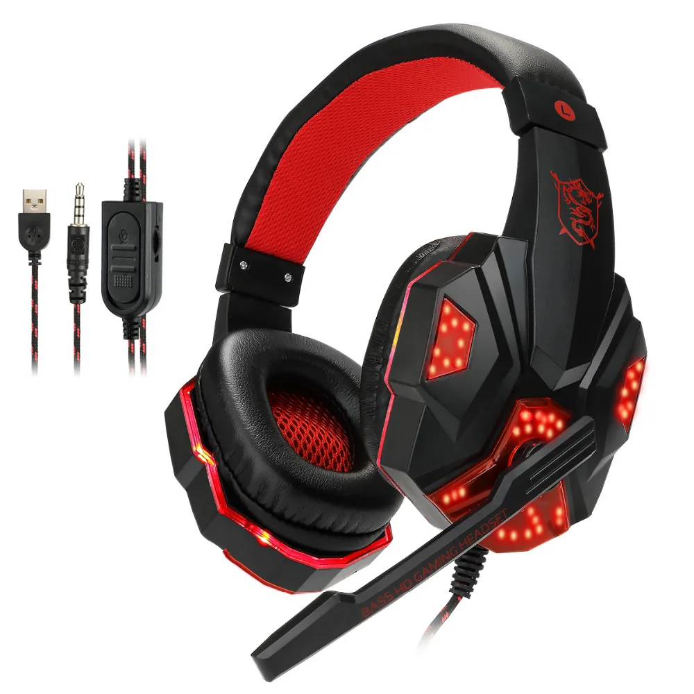 

Best Gaming Headset Gamer casque Deep Bass Gaming Headphones for PS4 Xbox One Computer PC Laptop Notebook with Microphone LED