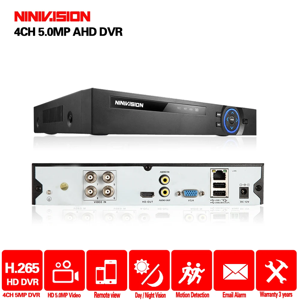 

5 IN 1 4MP AHD DVR NVR XVR CCTV 4Ch 8Ch 1080P 3MP 5MP Hybrid Security DVR Recorder Camera Onvif RS485 Coxal Control P2P Cloud