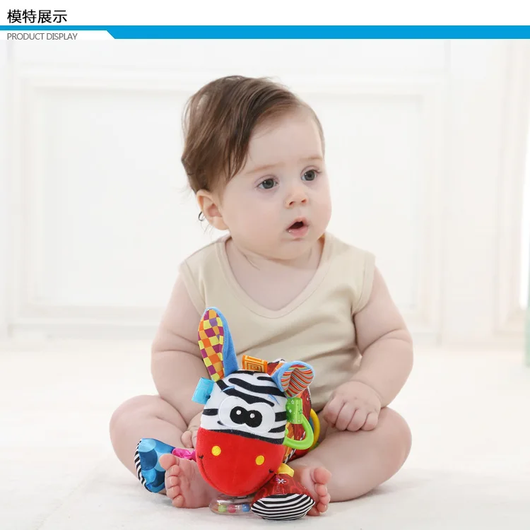 1pcs Sozzy Multifunctional Baby Toys Rattles Mobiles Soft Cotton Infant Pram Stroller Car Bed Rattles Hanging Animal Plush Toys