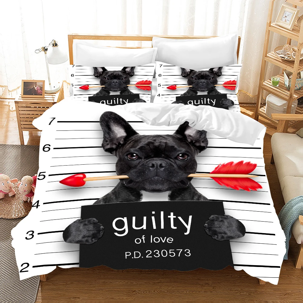 

Cartoon animal 3d bedding set Duvet Covers Pillowcases Cat dog Children room decor comforter bedding sets bedclothes bed linen