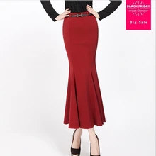 XS-3XL Осенняя модная Новая женская юбка русалки тонкая OL packet хип юбка труба с оборкой, с высокой посадкой Повседневная Женская юбка L1219