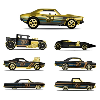 

Hot Wheels 50th Anniversary Black Gold Metal Car Collector Edition Diecast Boys Toys Vehicle For Children Juguetes FRN33