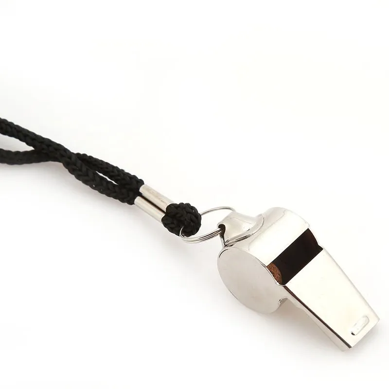 Sports Referee Training Metal Whistle With Rope Display 2