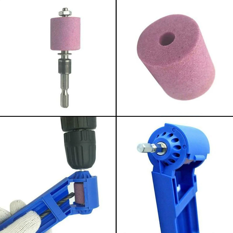 

27*25*25mm Corundum Wheel Portable Drill Sharpener Wear Resisting Grinding Wheel W/ Wrench