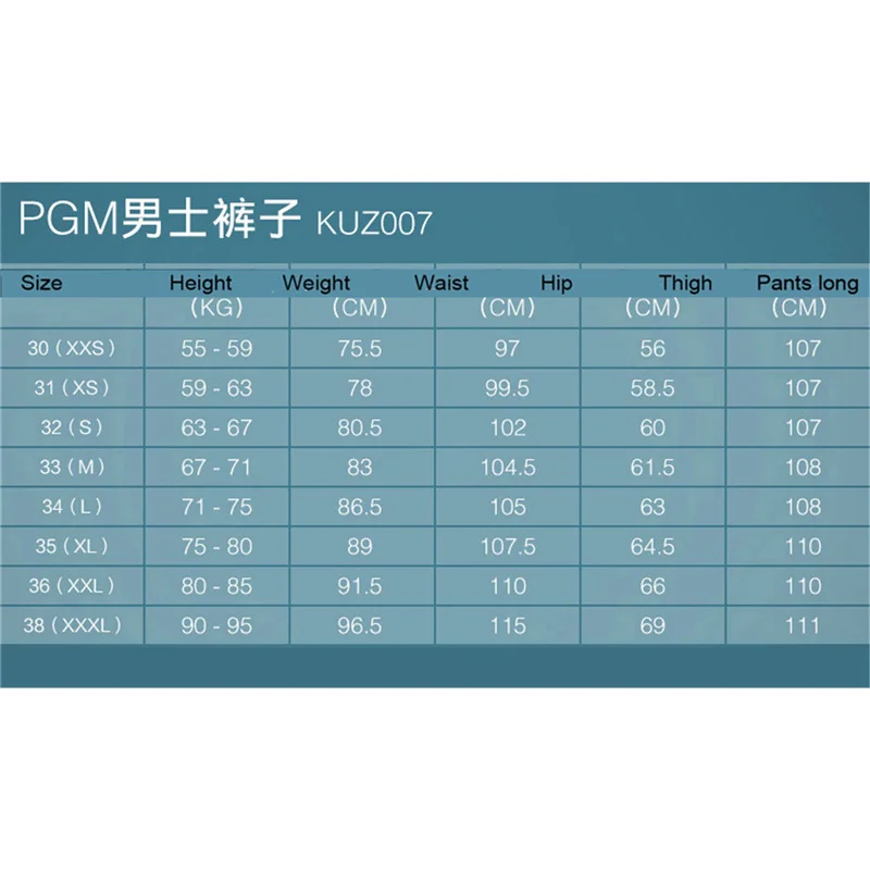 PGM штаны для гольфа, мужские летние хлопковые штаны полной длины для взрослых, мужские брюки, 4 цвета, S-XXXL, толщина, умеренная высокая эластичность, штаны для гольфа