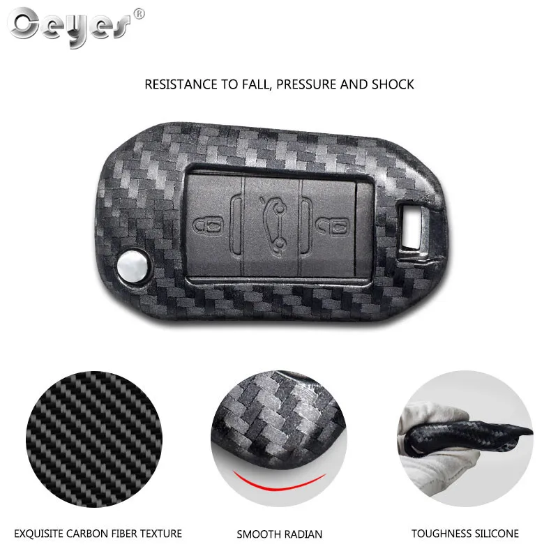 Carbon fiber key cover for PEUGEOT (2)