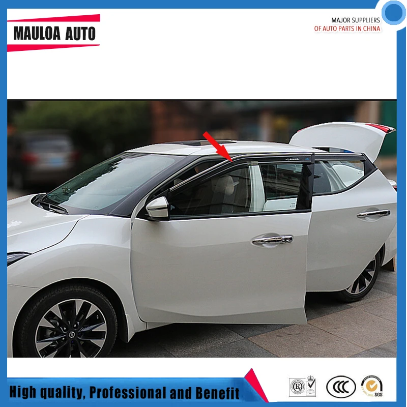 

4 Piece Injection molding trim vent shade rain sun wind deflector window visor for LANNIA lannia 2016