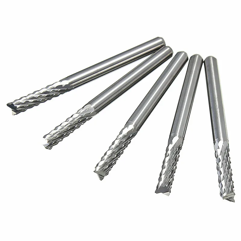

Best Price 5Pcs End Milling Cutter Tool Drill Bit 3.175mm Shank 3mm Cutting Dia Tungsten Carbide PCB For Cutting And Hook Slot