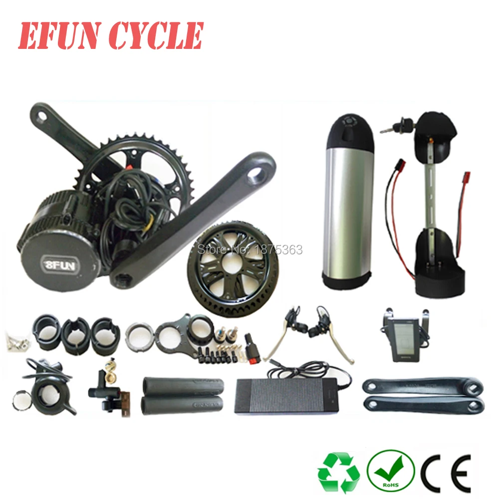 

Free shipping high power BBS02B 48V 500W mid crank motor with 48V 16Ah new bottle/dolphin down tube battery for fat tire bike