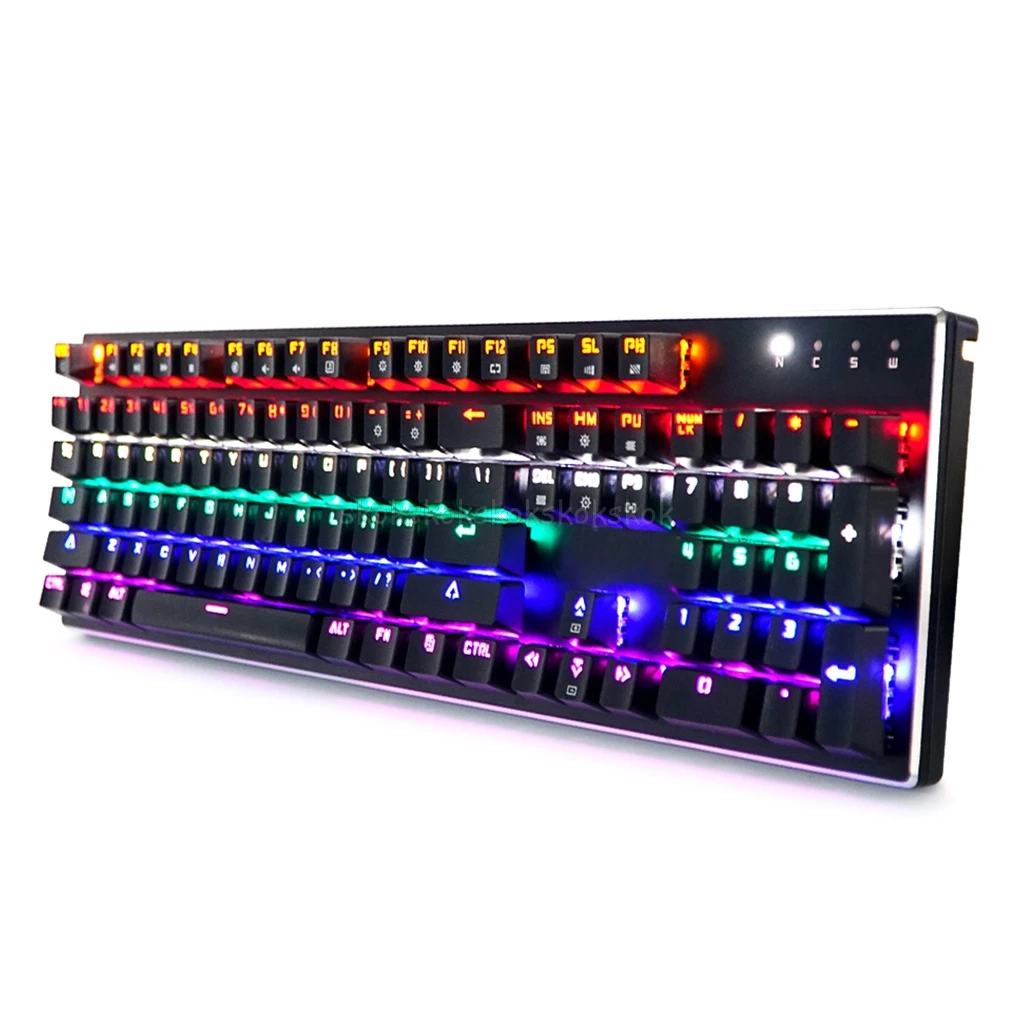 

K10 104 Key USB Wired LED Backlit Axis Gaming Mechanical Keyboard For Desktop MAY11 dropshipping