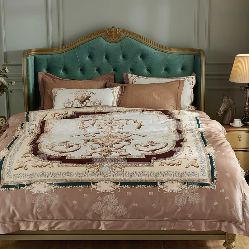 

2017 New 4pcs cotton Bedding Set Bedclothes Bed Linen Europe Jacquard Duvet Cover King Queen Size Bedspread Cotton Sheet