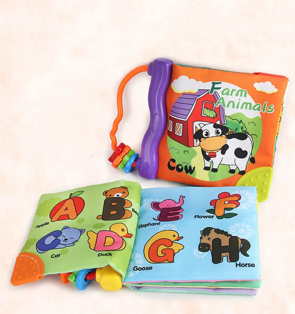 Детские погремушки мобили игрушка мягкая книга из ткани о животных новорожденная коляска подвесная игрушка Bebe Раннее Обучение Образование Детские игрушки