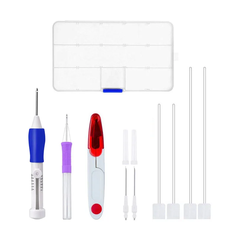 

DIY Magic Embroidery Tool Stitch Pen Stitching Punch Knitting Pins Needles Cross Stitch Weaving Patterns Sewing Tools Kit