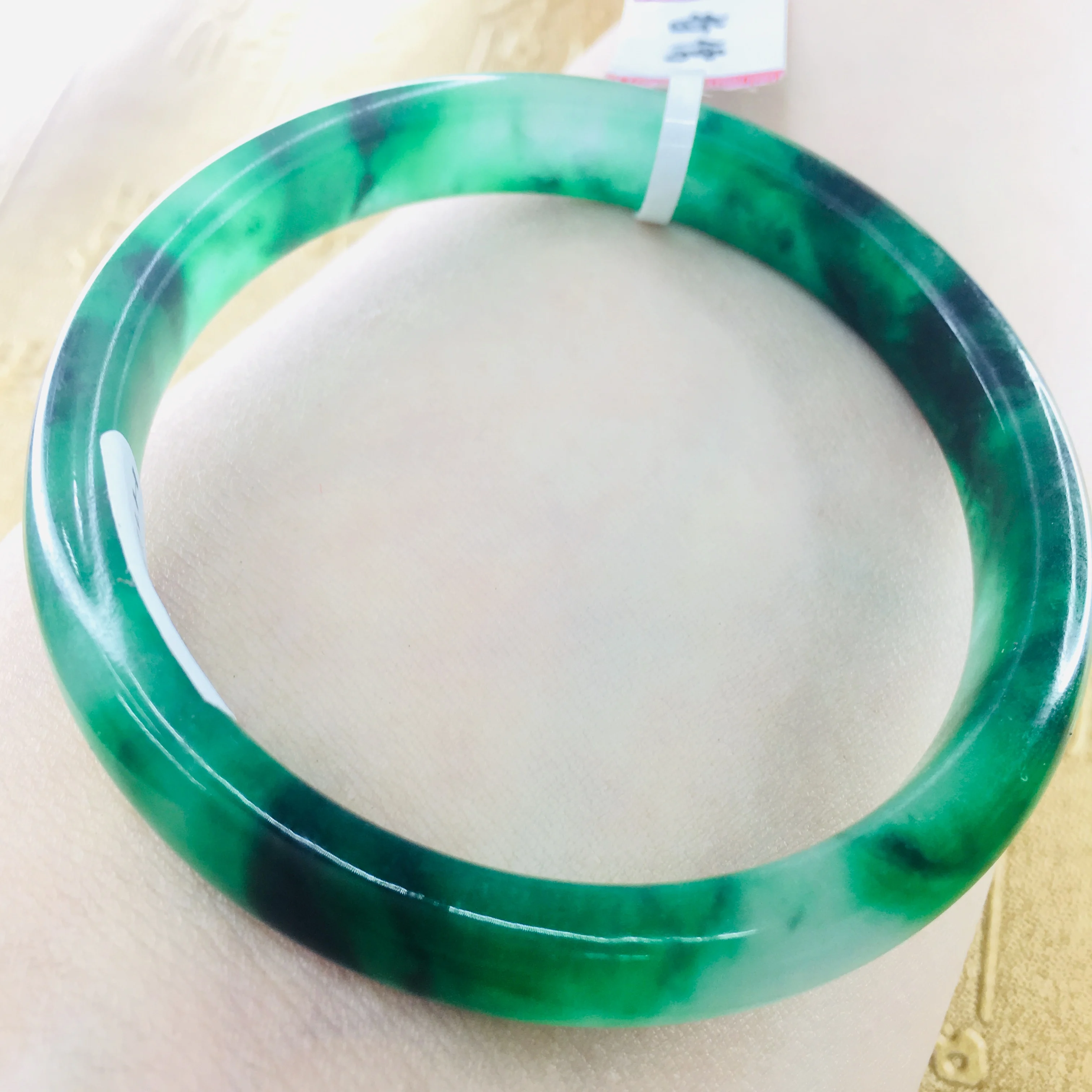 Send Certificate Natural Jadeite Bracelet Elegant Dark Green 54 61mm