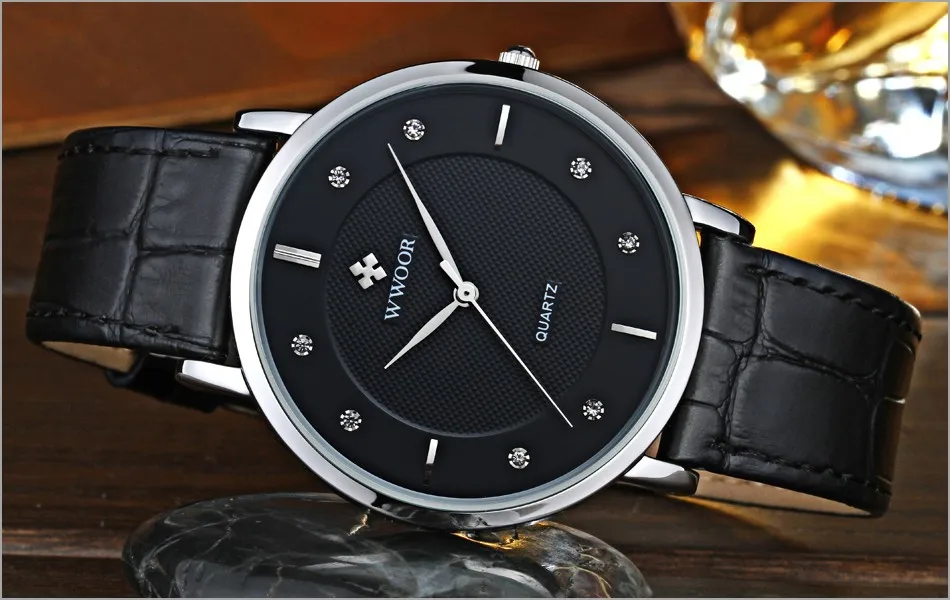WWOOR  Watch for Men Brown Leather Classic 50M Waterproof Luxury Men's Wrist Watch Japanese Quartz Movement Thin Male Clock (11)