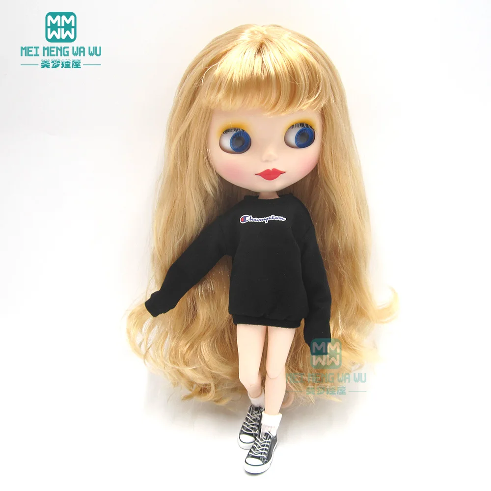 Blyth кукольная одежда модная толстовка с капюшоном и надписью для blyth azone ob24 1/6 аксессуары для кукол