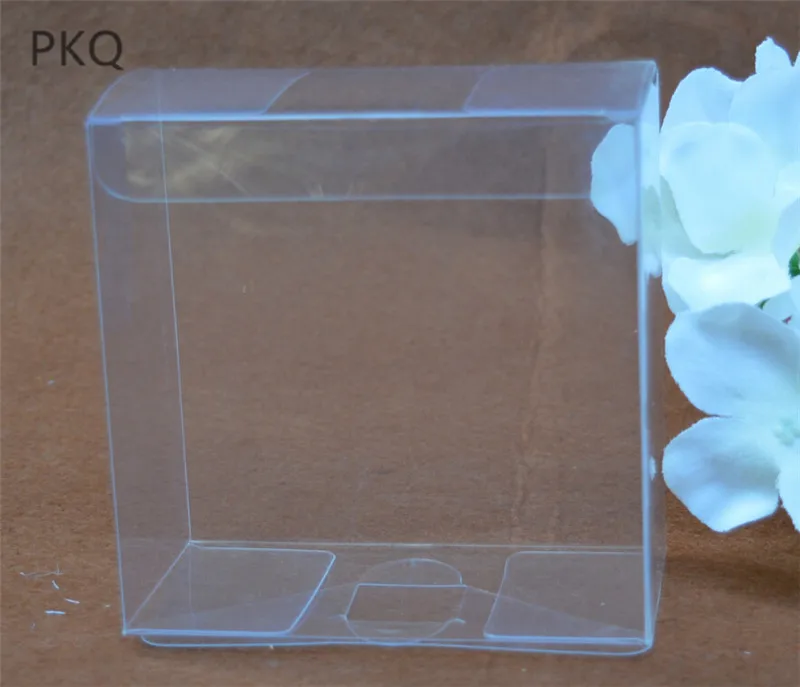 

5pcs square transparent pvc box clear plastic packing boxes for gifts small 10x10x3cm chocolate/candy/cosmetic/cake/crafts box
