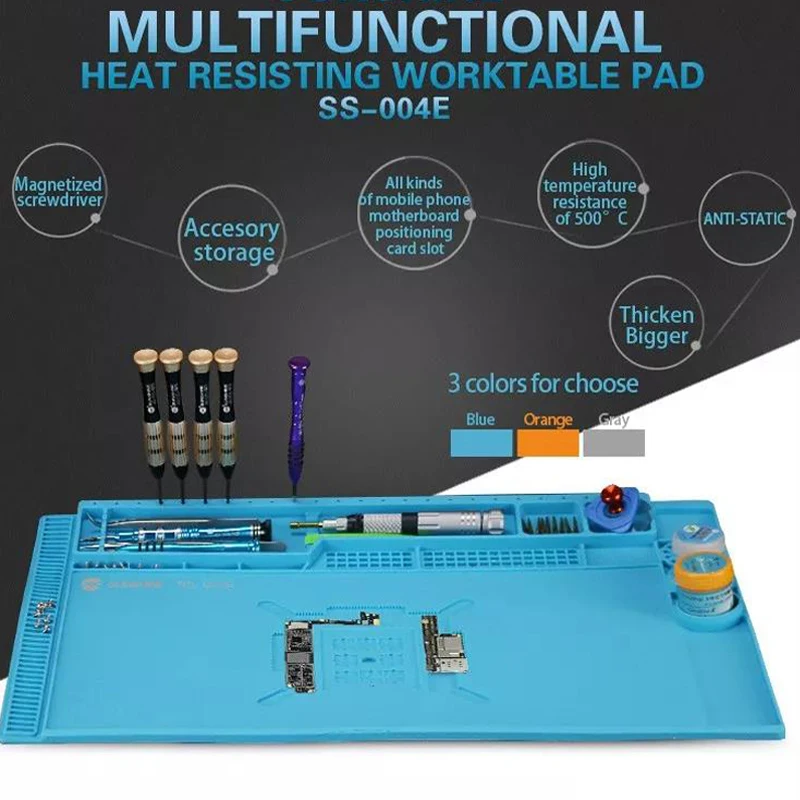 Многофункциональный Теплоизоляционный силиконовый коврик для обслуживания рабочего стола коврик для пайки BGA набор инструментов для ремонта электронных телефонов