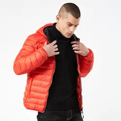 Зимняя куртка Для мужчин теплые парки с капюшоном с длинным рукавом парка с капюшоном пуховик ropa de hombre 2018 тонкий и легкий одежда