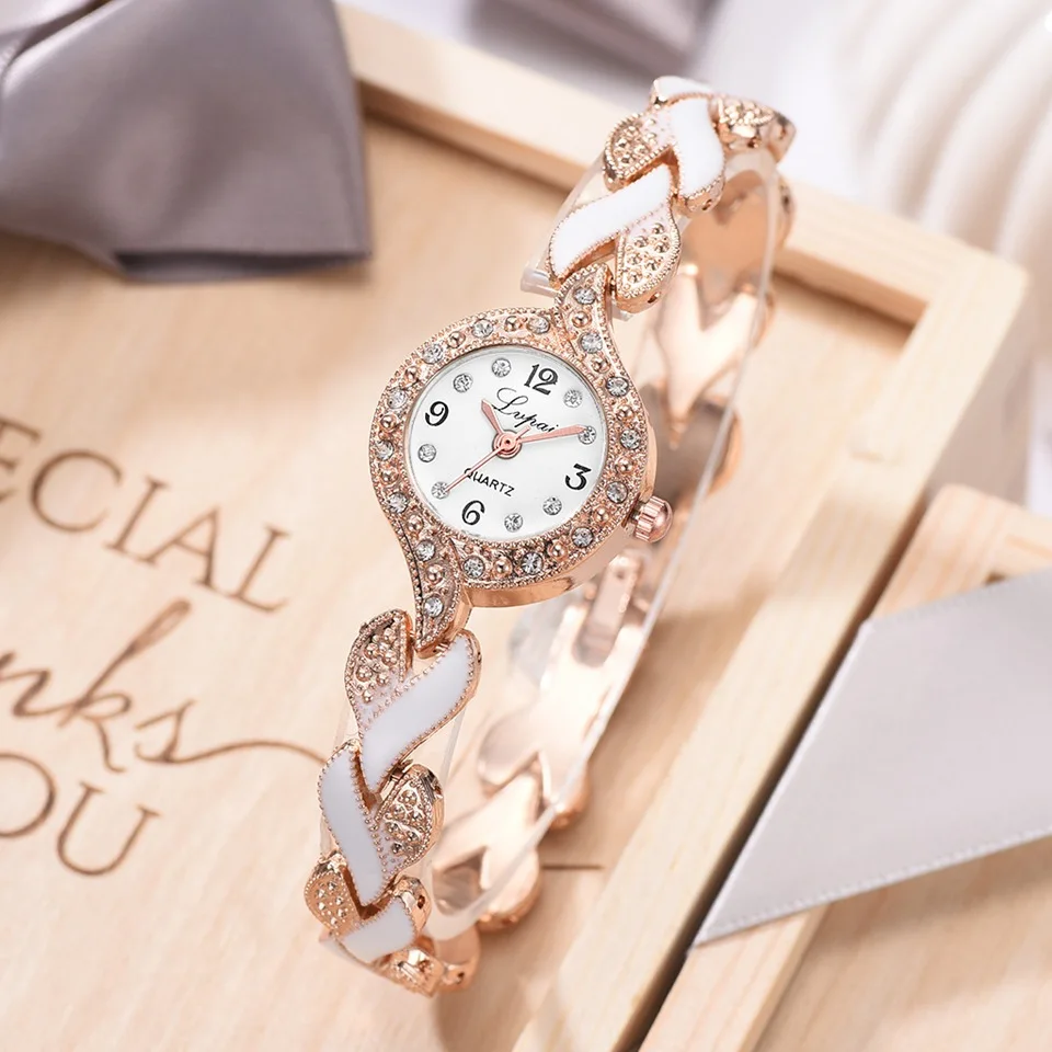 Lvpai брэндовый браслет часы женские Роскошные Кристалл платье наручные часы женские модные повседневные кварцевые часы Reloj Mujer