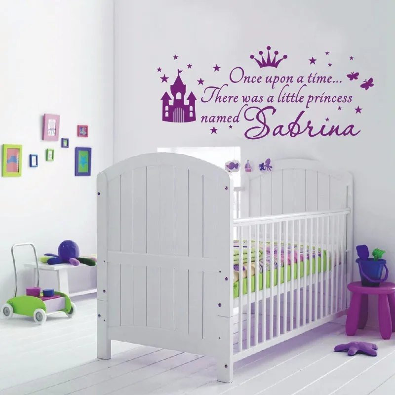 T07030 для маленьких девочек детские наклейки на стены Спальня стены Книги по искусству Домашний Декор Пользовательские принцесса девушка