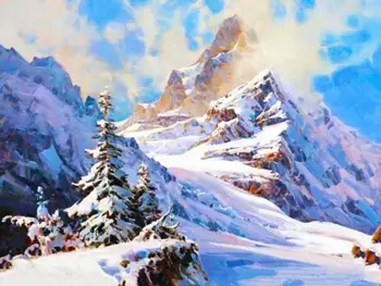 

Snow Mountain 5D Diy Diamond Painting Photo Mosaic Diamond Resin Full Embroidery Sewing 3D Cross Stitch Kit Home Decor