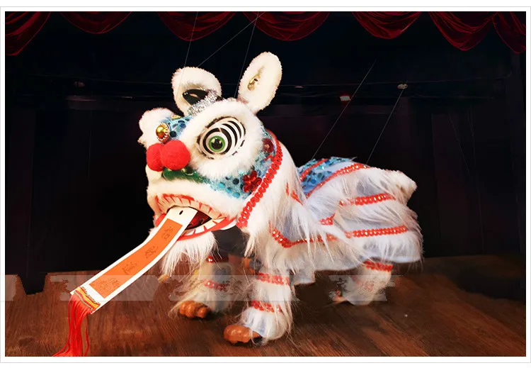 28CM Big Chinese Traditional Plush Toys Marionette Lion Dance Puppet Custom Performance Projects Creative Novelty Gift Toy