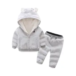 BibiCola/комплекты детской одежды для девочек весна зима из хлопка для маленьких девочек толстовки с капюшонами + Штаны комплект для девочек