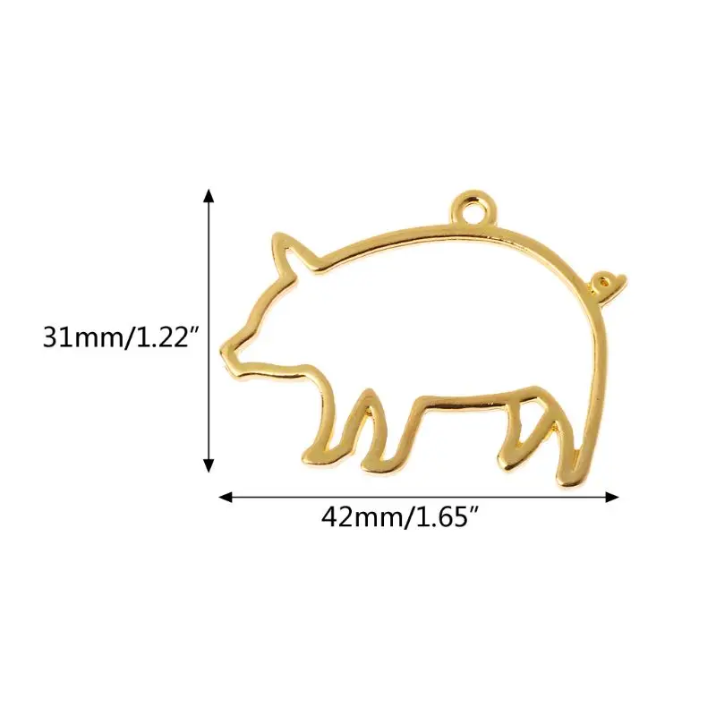5 шт. милые свиньи полые пустая рамка Подвески открытым гнездовая оправа Смола ювелирные изделия DIY Прямая поставка W2952001