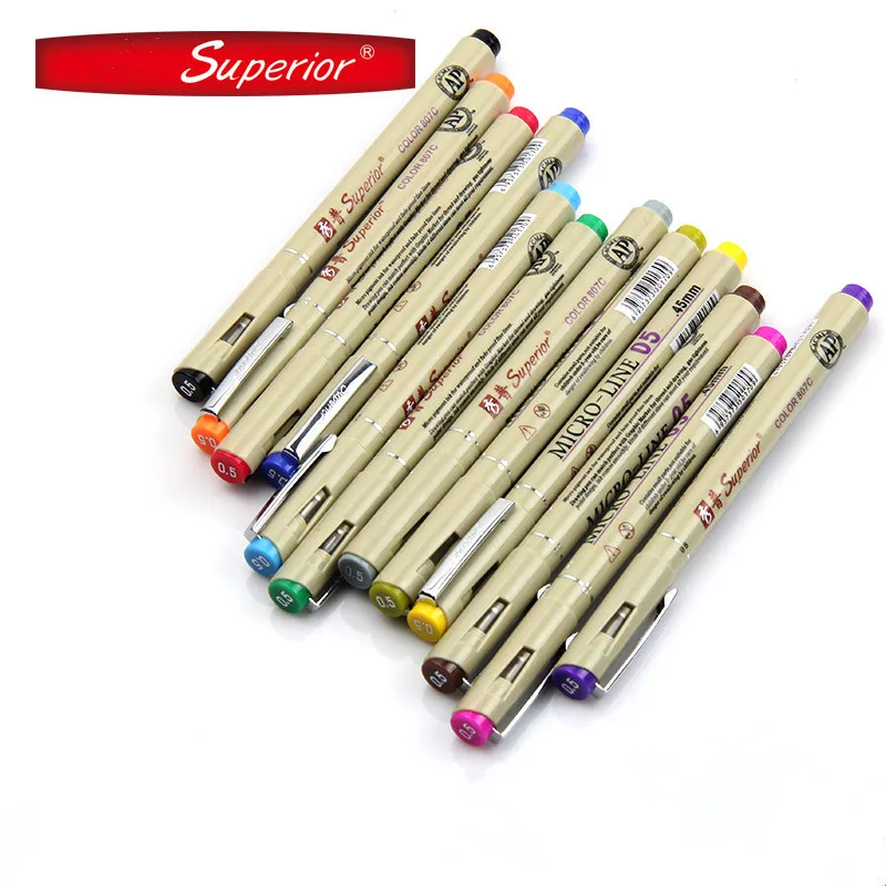 12Colors 0.5 mm Sketch Micron Pen Superior Needle Drawing Pen Fine Liner Pigma Drawing Manga Anime Marker micro pens manga markers manga marker pen sketching markers art markers art marker pens pen marker markers pen marker pens marker pen color marker pens permanent marker pen permanent markers permanent marker paint marker pen paint marker pens colored pens