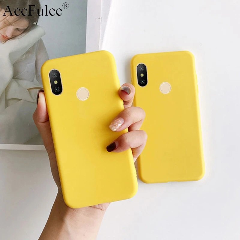 

Yellow Candy Matte Clear TPU Case For Xiaomi Redmi Go S2 3S 4X 4A 5 6 Pro 7A Note 3 4 5A 7 Pro Cute Candy Rubber Cover