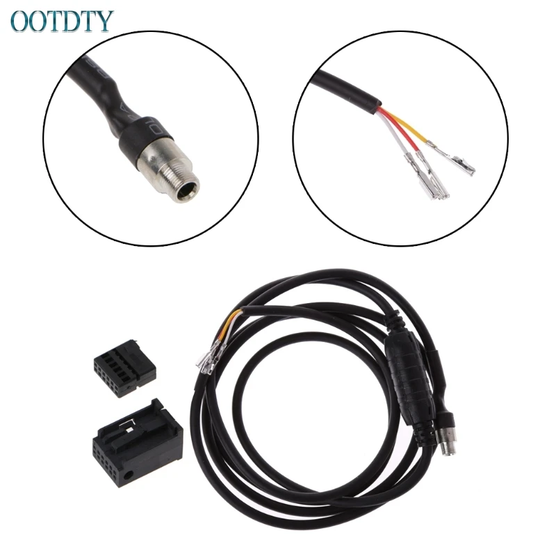 

1PC 3.5mm 12Pin AUX Auxiliary Wire Black Music Audio Cable For BMW E60 E63 5 6 Series Nov28