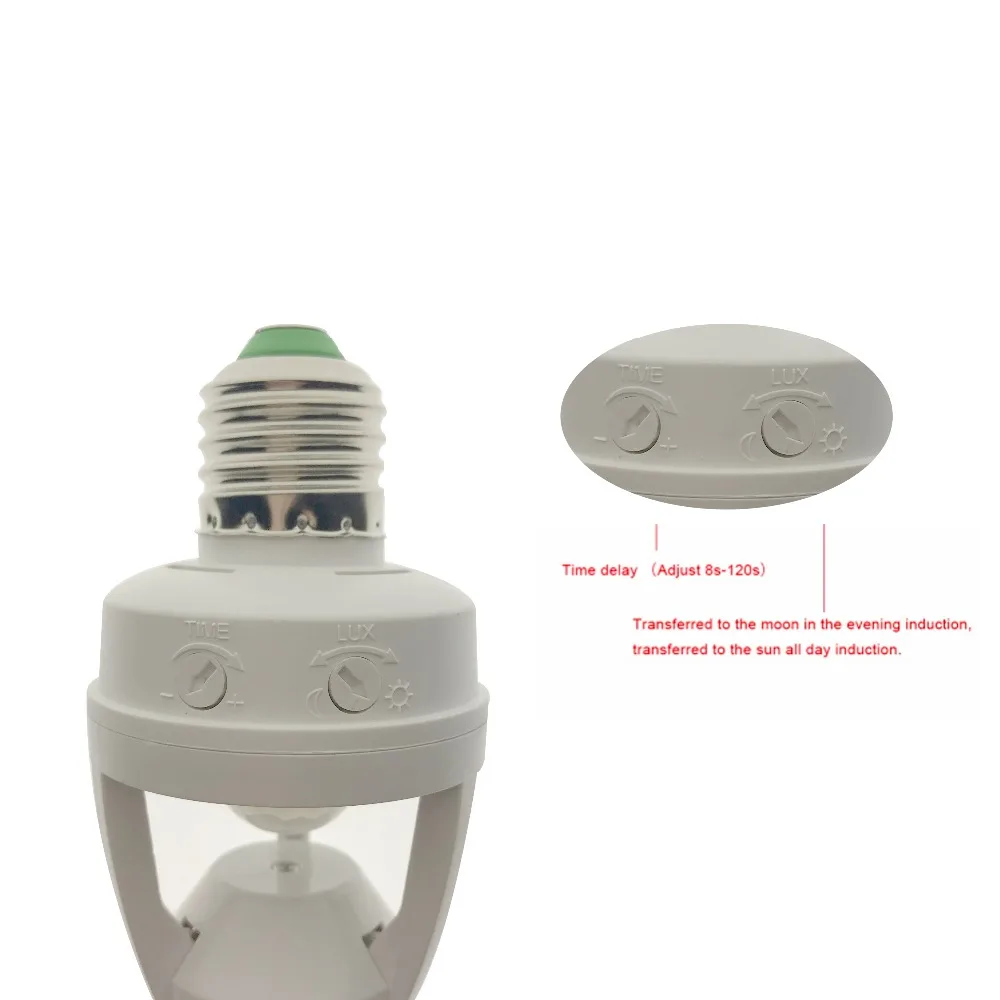 Высокая чувствительность детектора движения PIR Сенсор E27 светодиодный светильник Базовая деталь резцедержателя 110 V-220 V с светильник Управление переключатель индукция инфракрасного света патрон лампы