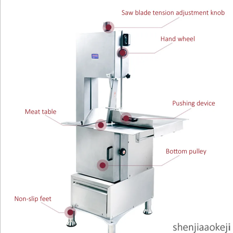 Stainless steel saw bone machine HLS-2020 Commercial cut machine multifunction electric cutter for frozen meat/ribs/fish/bones uv protecting safe style baby stroller umbrella baby car umbrellas hand open 8mm steel shaft and fiberglass ribs clamp parasol