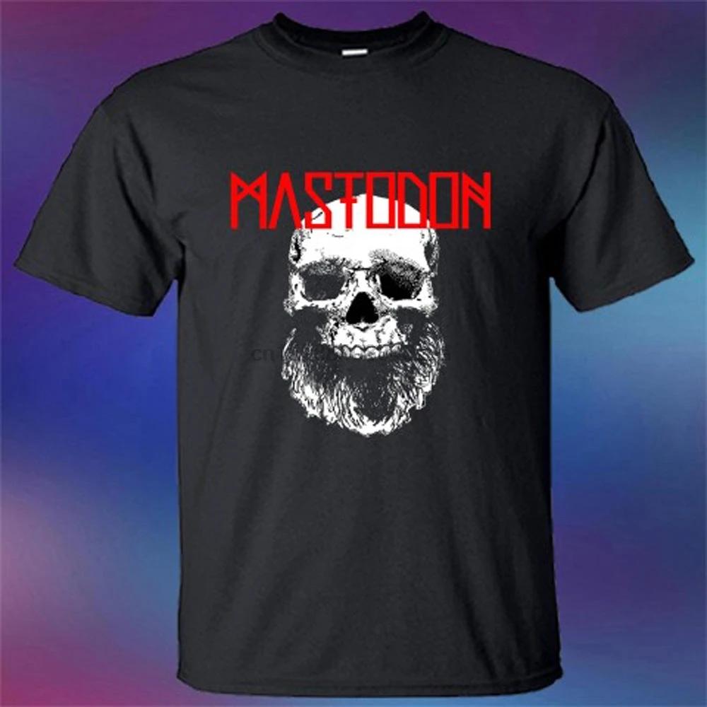 Мужская черная футболка Mastodon с логотипом в виде черепа и бороды размер S-3XL