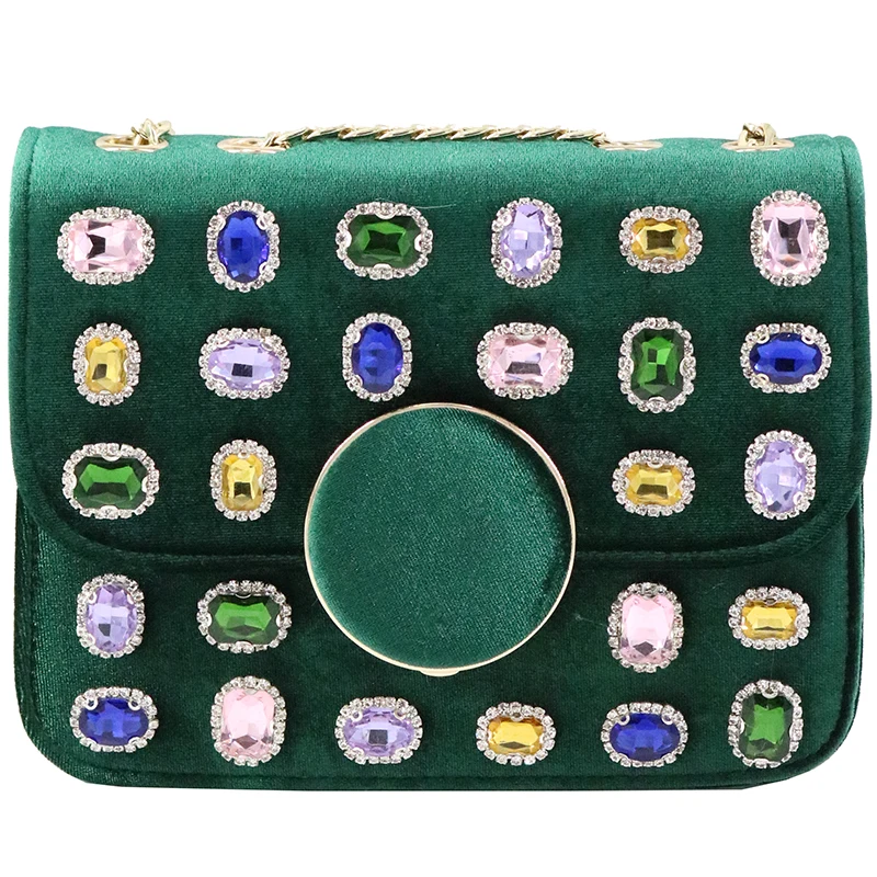 

Luxury Handbag 2019 Retro fashion Female square bag Quality Velvet Women's Designer Handbag Diamond Chain Shoulder Messenger Bag