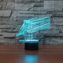 3D строительный светодиодный ночник, меняющий цвет, морской мост, иллюзия, сенсорный Настольный светильник, Современный художественный декор, USB светильник, подарок