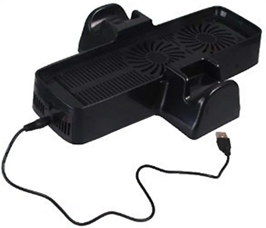 Ventilator de răcire pentru consola Xbox 360 Slim 360 S, 2 ventilatoare, cu stație de încărcare pentru controler, încărcător, suport răcitor_voghion.com