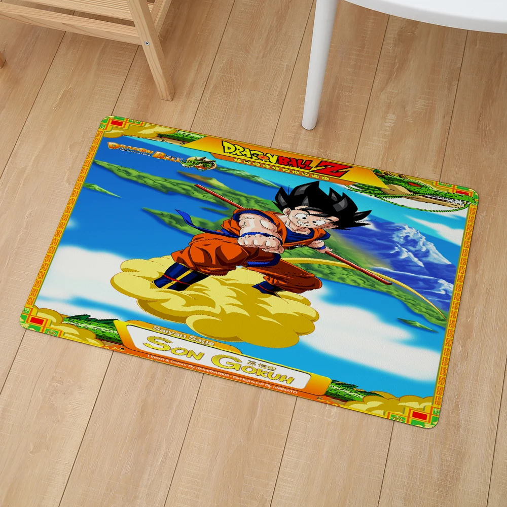 

Japan Anime Golden Dragon Ball PVC Leather Mats 46*76cm Waterproof Kitchen Carpet Entrance Non Slip Decor Son Goku Car Door Mat
