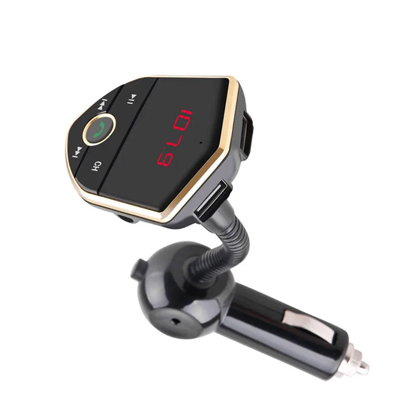 Kongyide автомобильное зарядное устройство 12 В 3.1A usb-комплект с fm-передатчиком громкой связи в автомобиле беспроводной для Bluetooth dropship 19M28 - Название цвета: Gold GD
