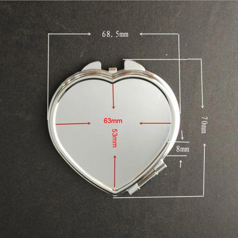 Компактные зеркала подружки невесты жена девушка серебристый в форме сердца 200X/лот#18038