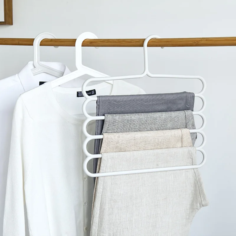 

FASOTY Multifunctional 5-Layers Pants Rack Pants Storage Rack Fresh Plastic Household Multi-Layer Non-Slip Wardrobe Pants Rack