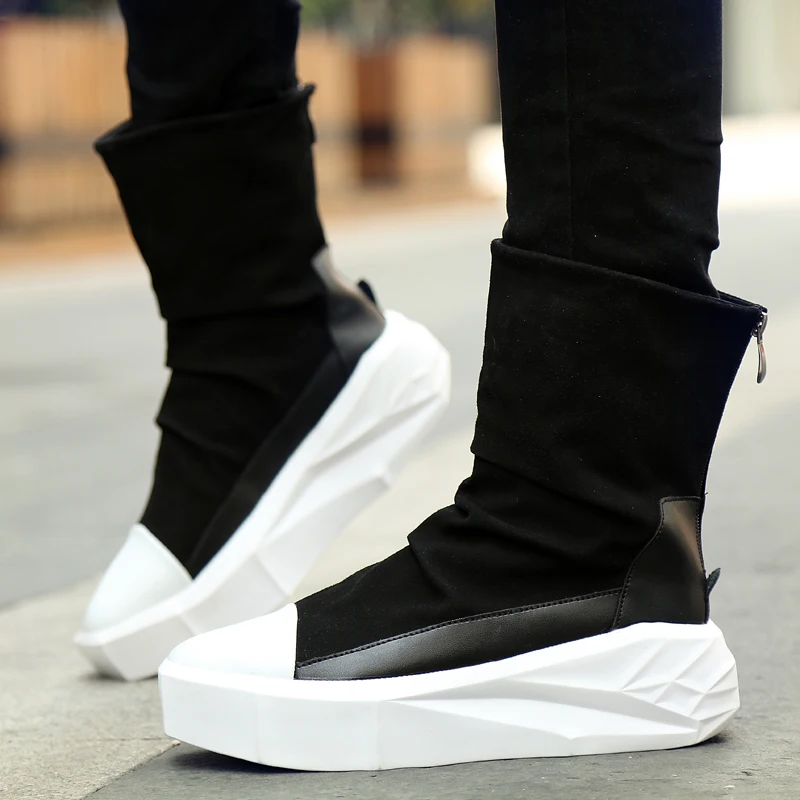 zeeohh New High Top Men Shoes Flats Slip On Casual Shoes Male Shoes Comfortable Man Trainers Zapatillas Hombre