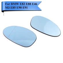 2x Heated Blue Tinted Wing Door Mirror Glass For BMW E82 E88 128i 135i E46 M3