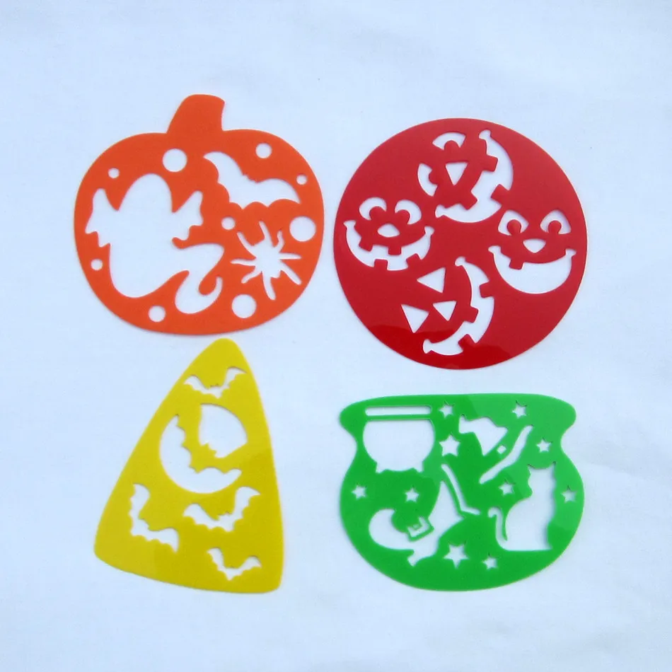 us 4 29 4designs small halloween stencils kids drawing template plastic painting boards diy baby children hot educational toys 97 127mm in drawing halloween stencils templates