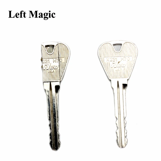 2 Pcs New Magic Trick Toy Folding Key Thru Bottle Or Ring Penetration Magic Trick Props Magic Joke Toy Easy To Play 2