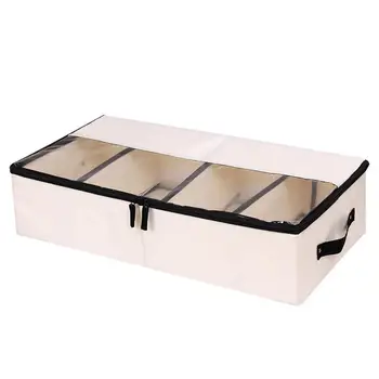

1 pc Shoes Storage Box Foldable Shoes Container Underbed Assembled Storage Bin for Blanket Clothes