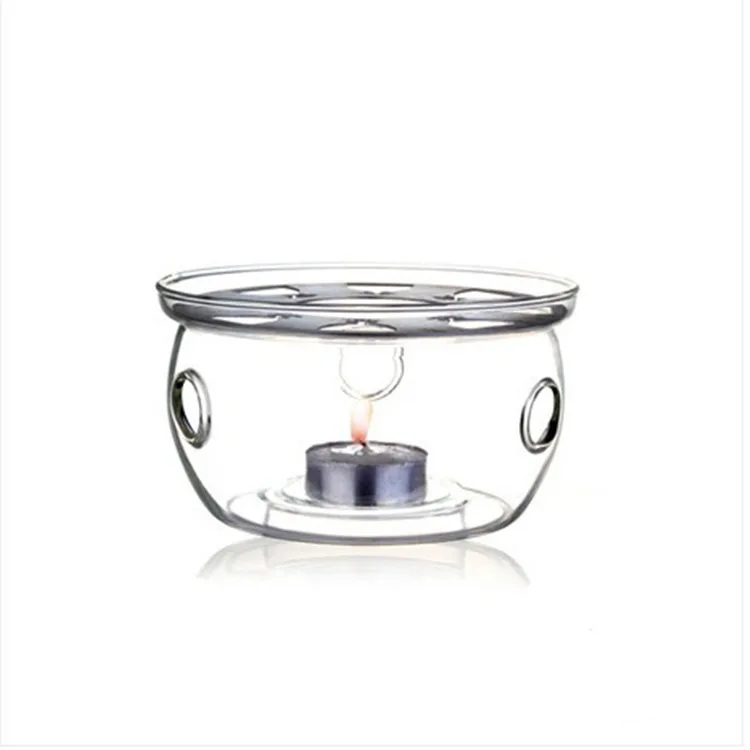 Teapot Holder Clear Glass Heat Resisting Round Warmer Insulation Base
